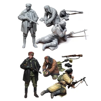 1/35 Набор моделей фигурок из смолы советские солдаты 3 человека в разобранном виде Неокрашенные игрушки для хобби своими руками подарки