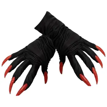 1 Пара жутких перчаток Ведьмы на Хэллоуин Реквизит для выступлений Аксессуары для костюмов для косплея Принадлежности для вечеринок