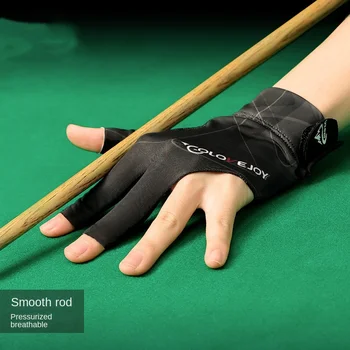 1 шт. Бильярдные перчатки для левой руки, снукерные открытые перчатки для трех пальцев, нескользящие Профессиональные дышащие легкие, высокая эластичность