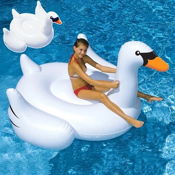 150-сантиметровый надувной бассейн с белым Лебедем, Гигантское Кольцо для плавания, Летний Водяной Матрас, Кровать, Игрушки для вечеринок для взрослых и детей