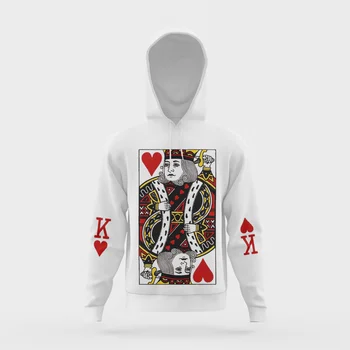 2023 Мужская толстовка Heart Of The Cards с 3D покерным графическим принтом, толстовки с капюшоном 