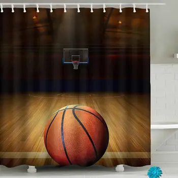 3D Баскетбольные наборы занавесок для душа для мальчиков и подростков, спортивные занавески для спортзала, занавески для ванной из полиэстера, водонепроницаемые занавески для душа