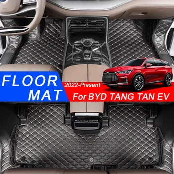 3D Полный Объемный Автомобильный Коврик Для Пола Защитный Вкладыш Подушечки Для Ног Ковер Кожаный Водонепроницаемый Для BYD TANG TAN EV 6 Мест 7 Мест 2022-2025
