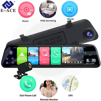 E-ACE 4G Автомобильный видеорегистратор Android Auto Dash Cam 12 