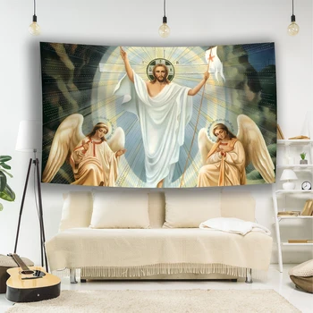 JmDecoGod Иисус Фоновое украшение Гобелен Мандала Домашний магазин Висит на стене 