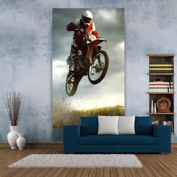 JmDecoMotorcyclist Crossing Bike Speed Drift Racing Гобелен, украшающий фон спальни