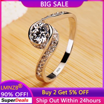 LMNZB, 100% Тибетское серебряное кольцо для женщин, милые женские кольца на палец, Романтический подарок на день рождения для подруги, модные ювелирные изделия из циркона