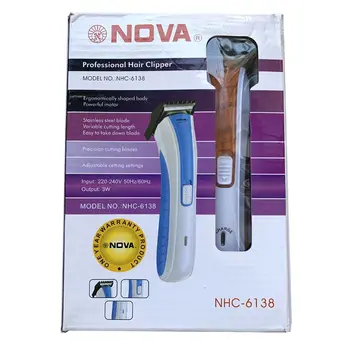 NOVA NHC-6138 Профессиональный беспроводной электрический Триммер для стрижки волос, Бритва для бороды, Перезаряжаемая машинка для стрижки волос