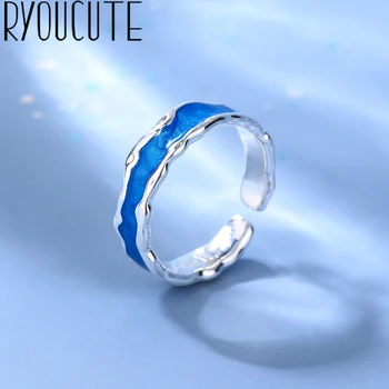 RYOUCUTE, роскошный бренд, синие кольца для женщин, свадебные украшения, подарки на День Святого Валентина, кольцо для влюбленных на палец, aneis
