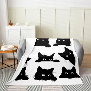 SaltaStore Флисовое одеяло для кошек, детские Домашние кошки, Фланелевое Пушистое одеяло для кровати, диван, Всесезонное одеяло для животных, Котенок