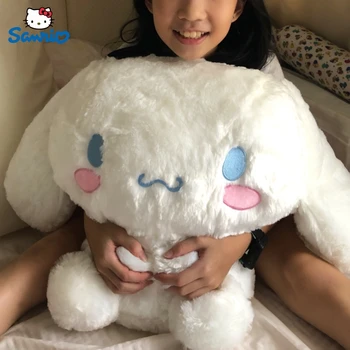 Sanrio Японское аниме Фигурка Милая Плюшевая кукла Cinnamoroll Мультяшные Большие плюшевые игрушки Сидящая кукла Игрушки-подушки Подарок детям на День рождения
