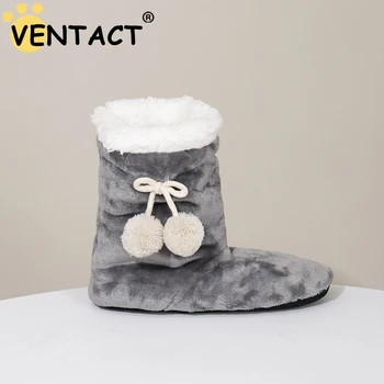 VENTACT/ Зимние женские толстые теплые туфли для пола с высокой трубкой, Нескользящие домашние хлопчатобумажные туфли из кораллового флиса, домашние тапочки, сапоги на Рождество