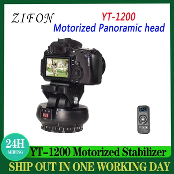 ZIFON YT-1200 с автоматической вращающейся панорамной головкой и дистанционным управлением, стабилизатор штативной головки с поворотом и наклоном для камер смартфонов