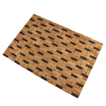 Бамбуковый коврик для ванной Силиконовые противоскользящие накладки Деревянные коврики для ванной Boho Bamboo Decor Коврики для душа для спа-душа
