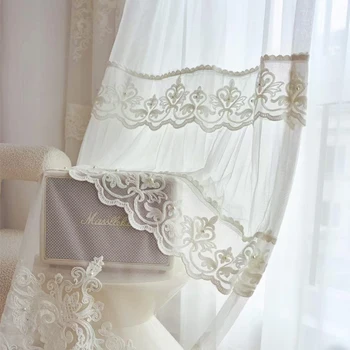 Белые прозрачные шторы для окон Drapery Divas во французском стиле Кантри: элегантные шторы из ткани органза для спальни и домашнего декора