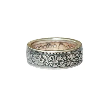 Бохо Швейцарский франк, измененная монета ручной работы, Обручальные кольца для женщин и мужчин, обручальное кольцо в стиле ретро со снежинками, модные украшения