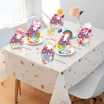 Бумажные стаканчики для кексов с радугой на День Рождения, Красочные Топперы для тортов с улыбающимся Лицом, Солнечные торты, Счастливые Дети, Декор для вечеринки по Случаю Дня рождения для мальчиков и девочек
