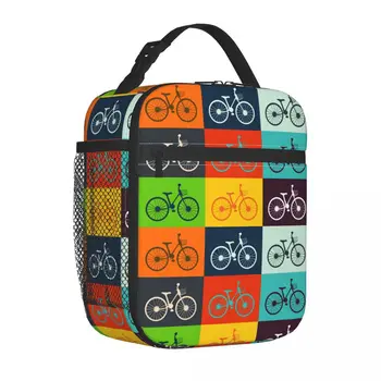 Велосипедные Изолированные сумки для ланча в стиле ретро, Коробка для еды, портативный охладитель, термос для Бенто, школьный