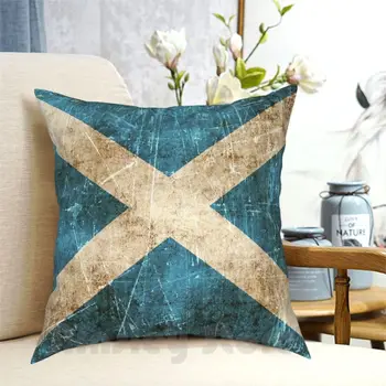 Винтажная Состаренная И поцарапанная наволочка с шотландским флагом, домашняя мягкая подушка с принтом Шотландский Флаг Шотландии, Шотландский