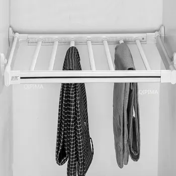 Выдвижной шкаф для одежды, Подвесная вешалка для брюк, Многофункциональная амортизирующая вешалка для брюк, Аксессуары для хранения в гардеробе Внутри