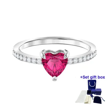 Высококачественное ювелирное изделие One Heart Ring с красным родиевым покрытием, красивая подарочная коробка, бесплатная доставка
