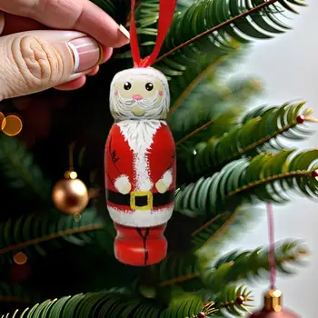 Деревенский деревянный Рождественский орнамент, Многофункциональные экологически чистые Деревянные елочные украшения, 3d Забавный кулон Санта