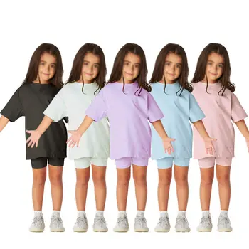 Детский комплект спортивной одежды для мальчиков и девочек, детская летняя футболка из 2 предметов, шорты, INS, для малышей 80-160 см, однотонная повседневная одежда.