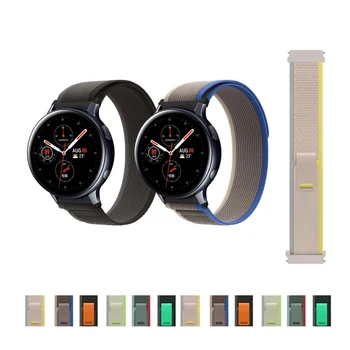 Для Samsung Galaxy Watch Active 2 40 мм 44 мм нейлоновый ремешок на липучке Дышащий сменный ремешок Аксессуары для смарт-часов
