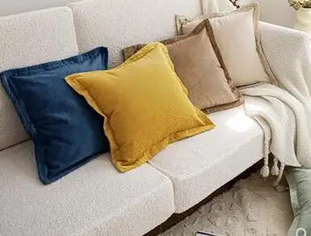 Домашняя наволочка в кремовом стиле без сердцевины, диван в гостиной, вельветовый чехол для подушки