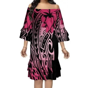 Женское платье на заказ в Полинезии, многослойная юбка с оборками, модное короткое летнее платье с короткими рукавами, вечернее платье высокого качества