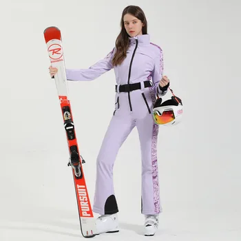 Зимний цельный лыжный костюм 2023, теплая женская куртка для сноуборда, теплые комбинезоны, ветрозащитные водонепроницаемые комбинезоны, лыжный комплект