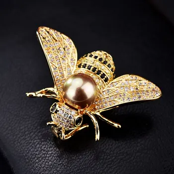 Известный бренд, дизайнерская брошь из серии насекомых, женская нежная маленькая Пчелка, булавка со стразами, ювелирные изделия, подарки для девочки