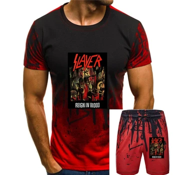 Изображение обложки альбома Slayer Reign In Blood Мужская Черная Футболка Новый Официальный товар 026126