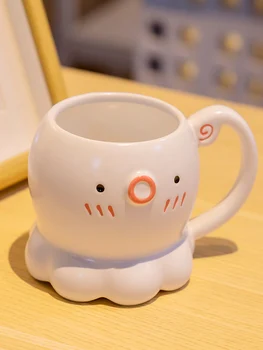 Керамическая кружка, креативная, причудливая, кофейная чашка без крышки, милая, высокая красота, Чашка с осьминогом