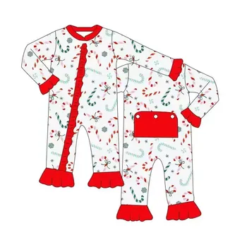 Комбинезон для новорожденных на Хэллоуин, Комбинезон для мальчиков и девочек, пижамы с длинными рукавами с конфетным принтом