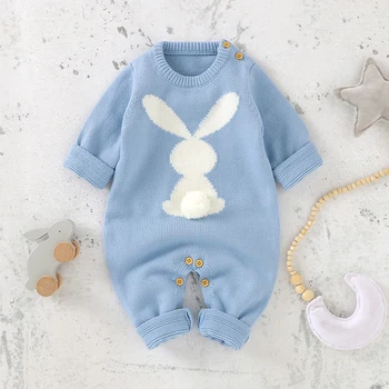 Комбинезоны для новорожденных, весенний Пасхальный Кролик, вязаные комбинезоны для мальчиков и девочек, игровые костюмы, цельная одежда для малышей, наряды