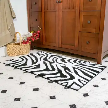 комплект черно-белых ковриков для ванной Zebra из 2 предметов (21 