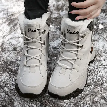 Короткие ботинки Fur Bota Feminina, женская зимняя обувь, женские ботинки, супер теплые зимние ботинки на каблуке, зимние ботинки, резиновые пинетки