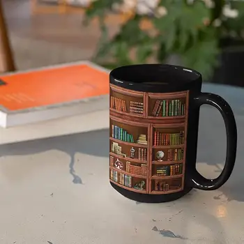 Кофейная кружка Дизайн библиотечной книжной полки Бухгалтер Керамическая Кружка для чая и кофе с молоком Домашнее Украшение для напитков Подарочные Аксессуары