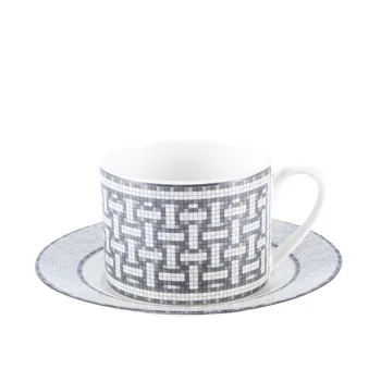 Кофейная чашка и блюдце из костяного фарфора Европейской классики, Кофейное блюдце, Офисный Послеобеденный Чайный набор, Мозаика для домашней кухни