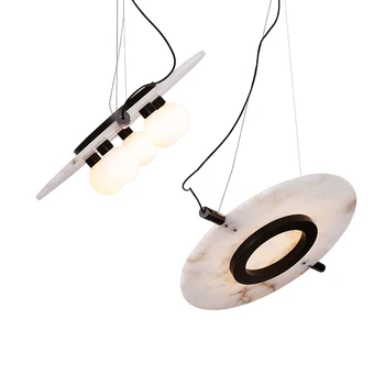 Креативная мраморная люстра для гостиной, Дизайнерская модель гостиничного ресторана, Персонализированная спальня, Барная лампа, подвесные светильники