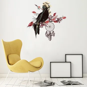Креативные наклейки на стену в виде веточки и птицы, фон для дивана в гостиной, наклейки на стену можно удалить, декоративные картины