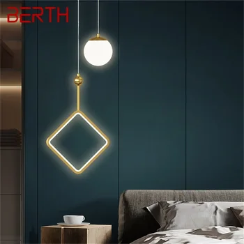 Латунные настенные светильники BERTH, бра, современная простая светодиодная лампа, внутреннее приспособление для украшения дома