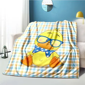 Милое резиновое одеяло с утенком, Милая Лягушка, Фланелевые одеяла для кровати, дивана, гостиной, детские одеяла для плавания, Желтые одеяла с утенком