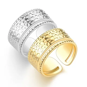 Модное кольцо из Титановой стали с открытым ртом Геометрический узор Винтаж из нержавеющей  