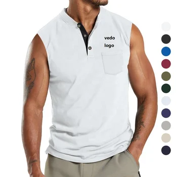Мужская спортивная одежда без рукавов, футболка из полиэстера и хлопка, толстовка для отдыха, футболка для тренировок в тренажерном зале, Размер США