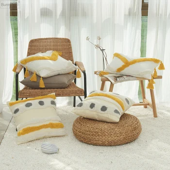 Наволочка с вышивкой в стиле бохо, Декоративная наволочка, Богемный домашний декор, роскошный наволочка для кровати, дивана, кресла