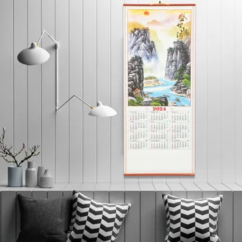 Настенный календарь на 2024 год Ежемесячный Большой бумажный календарь Большой подвесной Новогодний офис