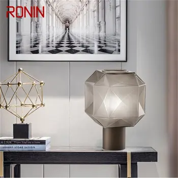 Настольная лампа RONIN Nordic С современным креативным Многоугольным абажуром, Светодиодная настольная лампа для дома, гостиной, спальни