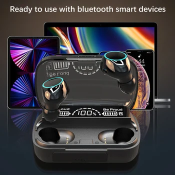 Наушники M30 TWS Bluetooth 5.3 со светодиодным дисплеем, беспроводные наушники с микрофоном, 9D Стерео Спортивные водонепроницаемые наушники-гарнитуры